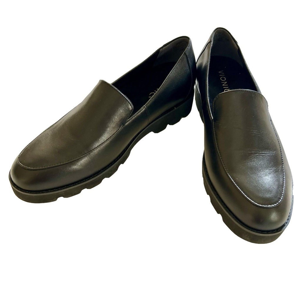 Vionic Black Leather Slip-On Loafers